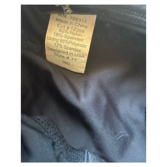 Sunsets Black Underwire Tankini Bra Top 36 D and Swim Brief Bottom Size Small - Picture 3 of 12